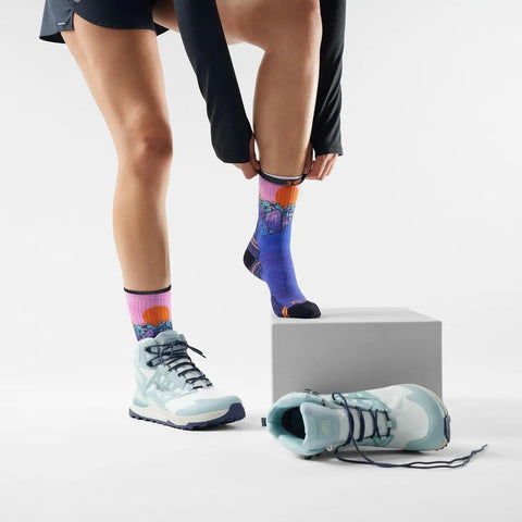 Smartwool Women's Hike Targeted Cushion Mountain Sunrise Print Crew Socks