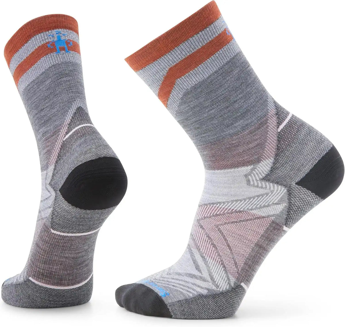 Smartwool Men's Run Zero Cushion Mid Crew Pattern Socks