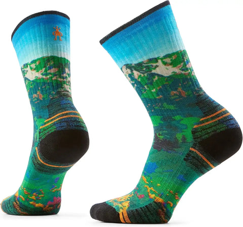 Smartwool Women's Hike Targeted Cushion Mountain Lake Print Crew Socks