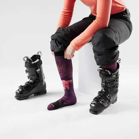 Smartwool Women's Ski Full Cushion Alpine Auroras Over the Calf Socks