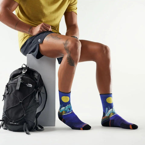 Smartwool Men's Hike Targeted Cushion Mountain Myth Print Crew Socks