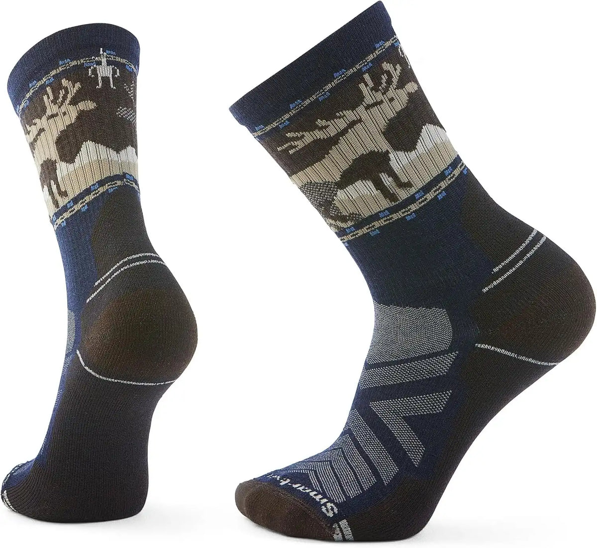 Smartwool Mens Hike Light Cushion Mountain Moose Crew Socks